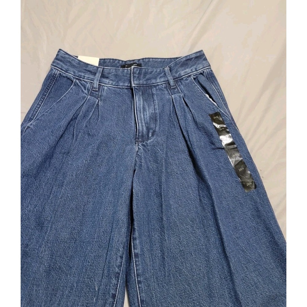 Banana Republic Women's Size 28 High-Rise Wide Leg Pleated Jeans Medium Wash - Picture 12 of 16